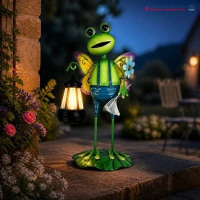 Green Frog Solar Lights