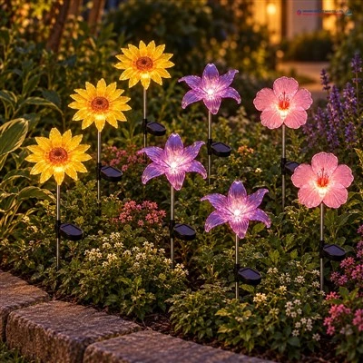 Solar Garden Flower Stake Lights