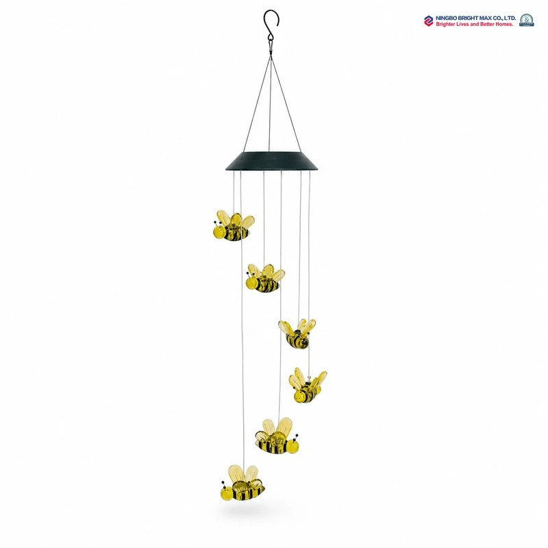 Solar Bee Wind Chime White Background