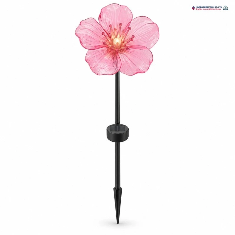 pink blossom solar stake